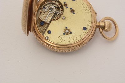 Lot 529 - An 18ct yellow gold cased open faced fob watch