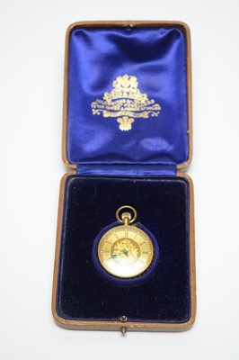 Lot 150 - An 18ct gold fob watch