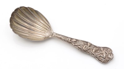 Lot 241 - A Victorian silver Bacchanalian pattern caddy spoon