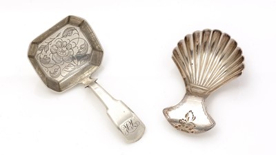 Lot 248 - A George III/IV silver caddy spoon; and another