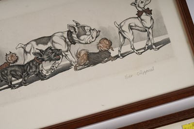 Lot 226 - Boris O'Klein - Four scenes from the "Dirty Dogs of Paris" series | hand coloured etching
