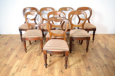 Lot 56 - A set of eight Victorian balloon back chairs
