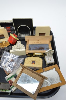 Lot 413 - A collection of vintage dolls house furnishings