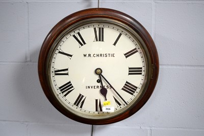 Lot 366 - A 19th Century mahogany cased railway clock