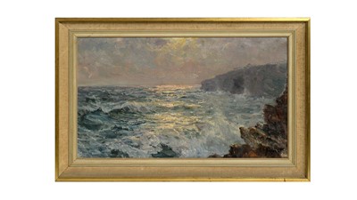 Lot 1141 - John Falconar Slater - Day Break Over Crashing Waves | oil