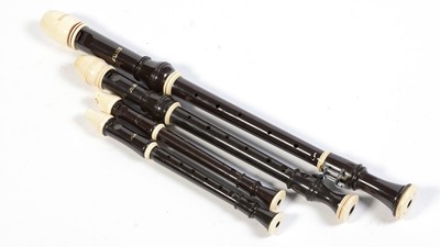 Lot 711 - Four Aulos Recorders