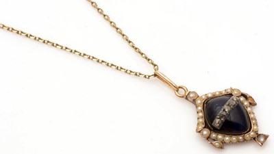 Lot 758 - A Victorian mourning pendant