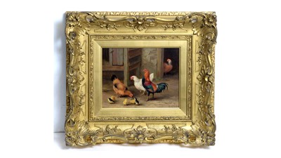 Lot 1199 - Edgar Hunt - The Chicken Peep | oil