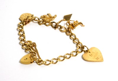 Lot 126 - A 9ct gold charm bracelet