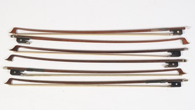 Lot 745 - Six assorted cello bows