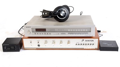 Lot 1010 - A Pro-Ject Phono Box, a Sony FM tuner, a Winton amplifier, and other hi-fi components