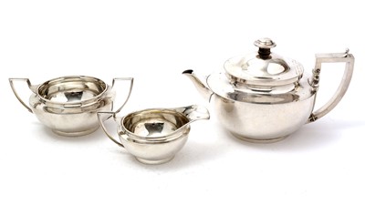 Lot 168 - A George III silver three-piece tea set