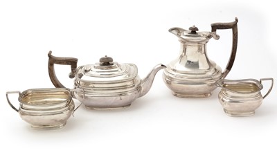 Lot 140 - A George V silver four-piece tea service