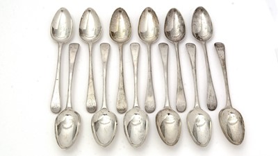 Lot 345 - A set of twelve George III silver tablespoons