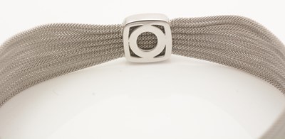 Lot 766 - An 18ct white gold and Mabe pearl choker necklace