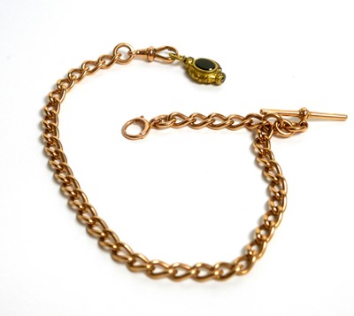 Lot 139 - A 9ct yellow gold curb link albert watch chain