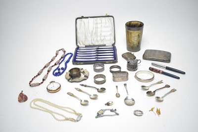 Lot 158 - A selection of silver items and other items