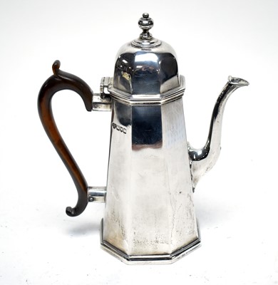 Lot 164 - A silver octagonal coffee pot by Goldsmith's and Silversmith's Co Ltd