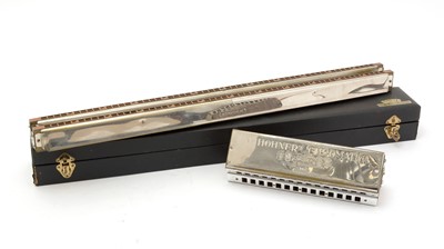 Lot 719 - A Hohner bass harmonica and a Hohner chord harmonica