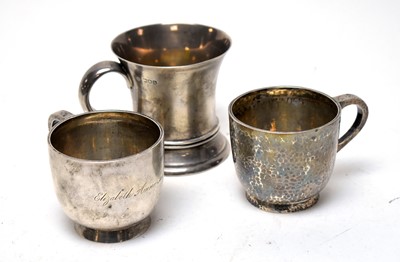 Lot 167 - Three silver christening cups