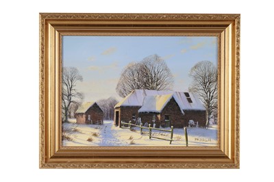 Lot 355 - Robert Ritchie - Old Barns Morning Snow | acrylic
