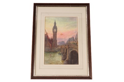 Lot 244 - Louisa Simpkin - Westminster Bridge and "Big Ben" | watercolour