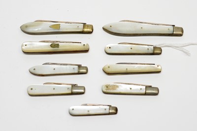 Lot 209 - A collection of Victorian and later silver-bladed fruit knives