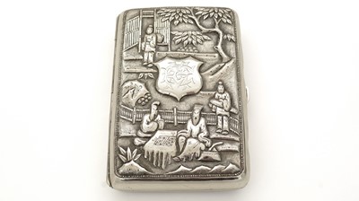 Lot 487 - A late 19th Century Chinese silver cigarette case