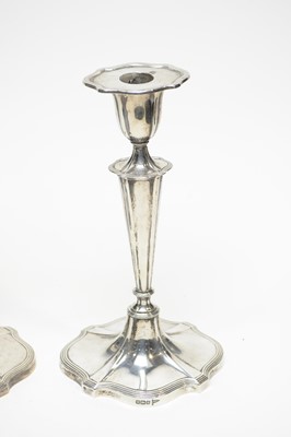 Lot 239 - A pair of Edwardian silver candlesticks, by Walker & Hall