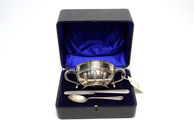 Lot 238 - An early 20th Century silver twin-handled bowl, in case