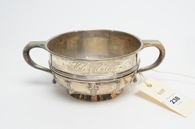 Lot 238 - An early 20th Century silver twin-handled bowl, in case