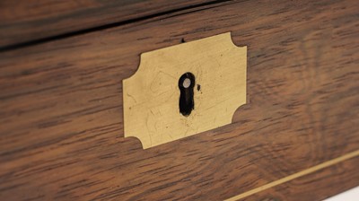 Lot 481 - A late 19th Century brass inlaid walnut dressing box