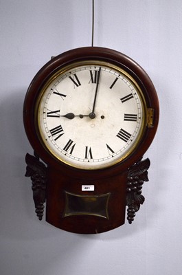 Lot 401 - A mahogany wall clock