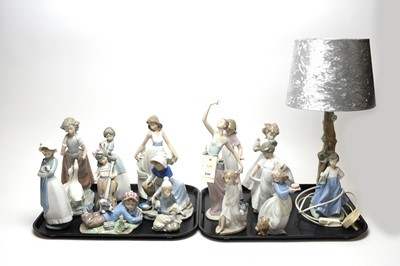 Lot 330 - A collection of Lladro and Nao figures