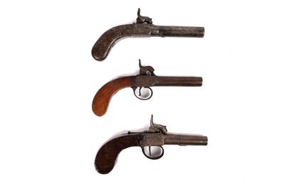 Lot 878 - Three 19th Century percussion pocket pistols