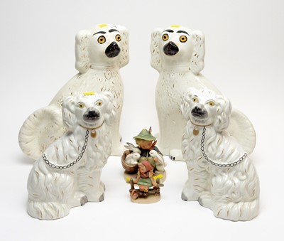 Lot 256 - Two Victorian pairs of Staffordshire ceramic Wally/hearth dogs