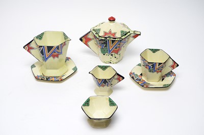 Lot 925 - A Maling 'Anzac' pattern Art Deco tea service