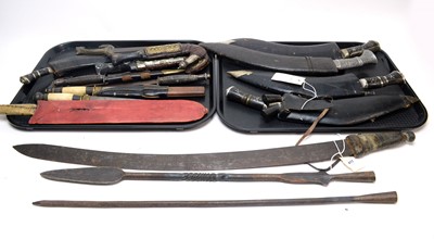 Lot 417 - A collection of Eastern knives and blades