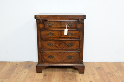 Lot 49A - A late 19th Century early 20th Century walnut and burr walnut banded chest of drawers