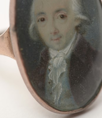 Lot 672 - An 18th Century miniature set mourning ring