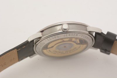 Lot 584 - Georg Jensen: a steel cased automatic wristwatch
