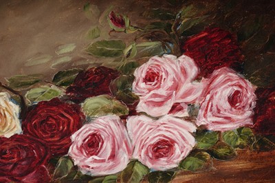 Lot 361 - Annie Molley - Still Life with Garden Roses | oil