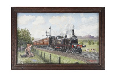 Lot 114 - Cuthbert Hamilton Ellis - The old 'Roxburgh' train travelling by Maxton, 1936 | oil