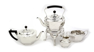 Lot 167 - A George V silver four-piece tea set