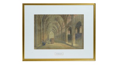 Lot 1056 - George Cattermole - The Cloister at Gloucester Cathedral | watercolour