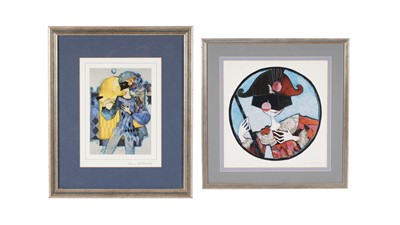 Lot 757 - Rosina Wachtmeister - "Harlequin" and "Papageno" | photolithographic prints with metallic foil