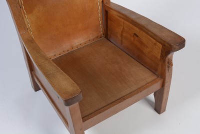 Lot 1338 - Robert 'Mouseman' Thompson: a mid 20th Century oak smoker's chair