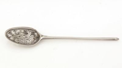 Lot 1594 - A rare George II miniature silver mote spoon