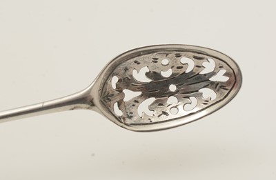 Lot 1594 - A rare George II miniature silver mote spoon