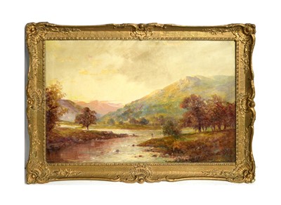 Lot 1098 - Graham Williams - Trout Fishing on the Lune - Westmorland | oil